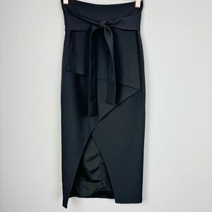 SUNDAYS THE LABEL | REVOLVE Black High Low Ruffle Front Belted Skirt Women’s 6